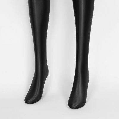 US Womens Oil Glossy Wrap Miniskirt Over Knee Casual Plain Thigh High Stockings